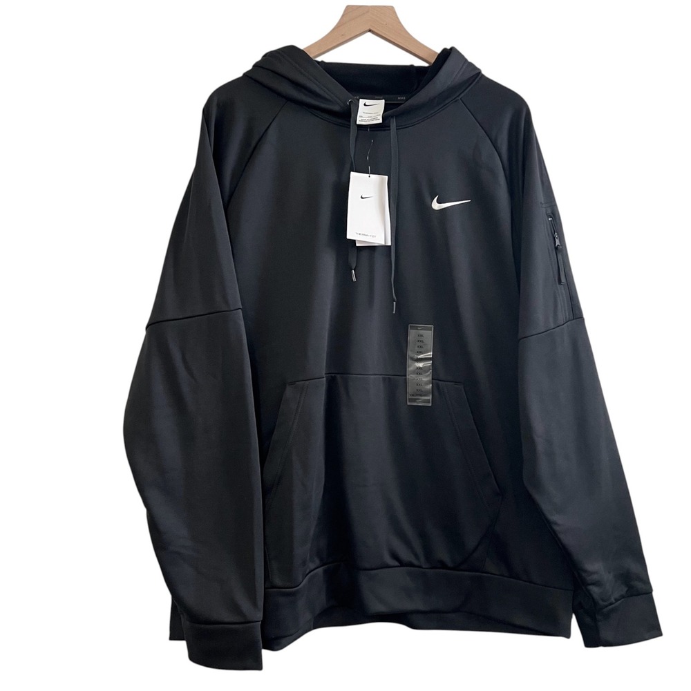 Nike Men's Thermafit Black Pullover XXL Training Hoodie NWT Performance Athletic